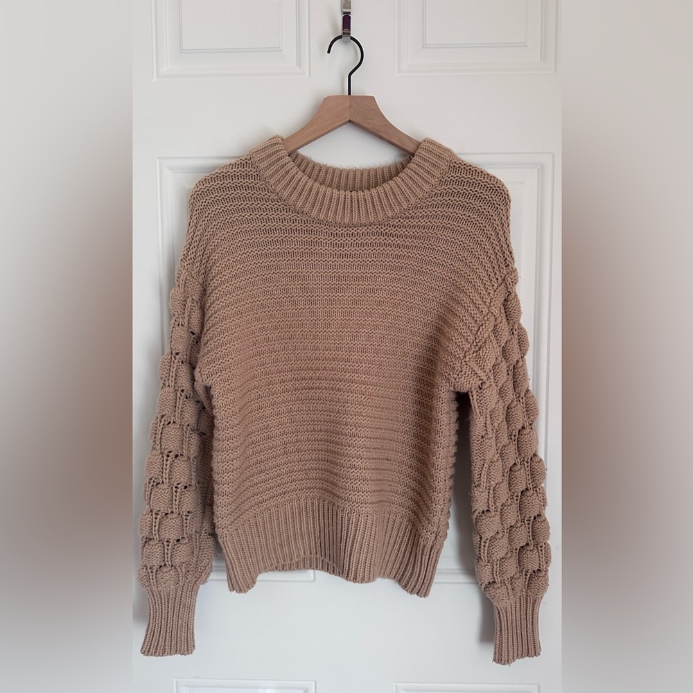 Size XS / x-small Elodie Knitwear Top, Fall Sweater, Brown/Coffee/Caramel.